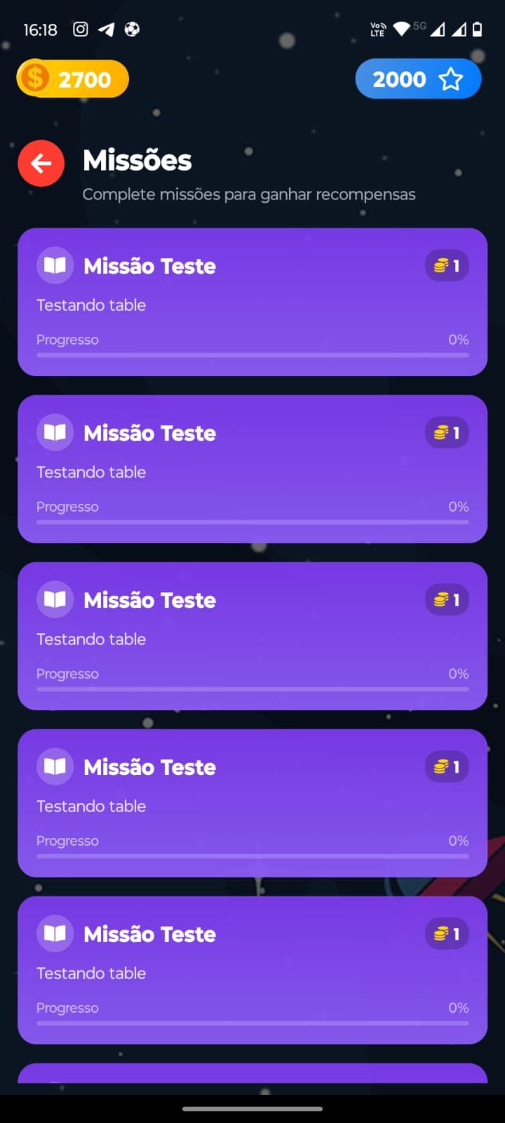 Razão quest App - Missões