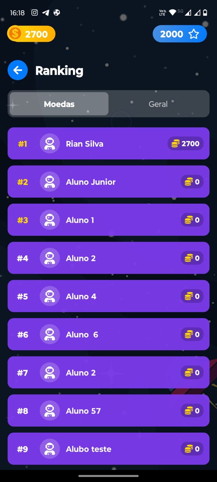 Razão quest App - Ranking