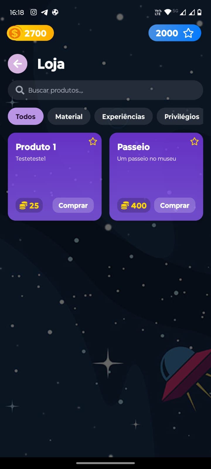 Razão quest App - Loja